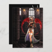 Bloed Angel Gothic Girls™ Vampire Fantasy Ondertek Briefkaart (Voorkant / Achterkant)