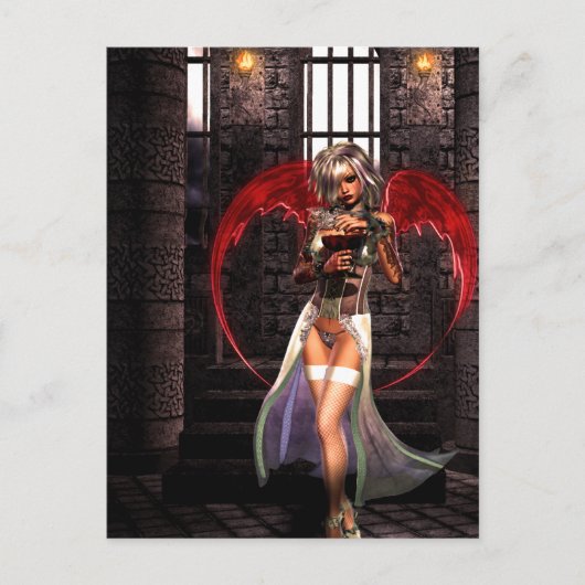 Bloed Angel Vampire Gothic Briefkaart (Voorkant)