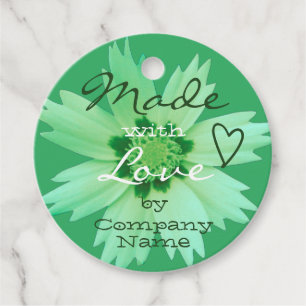 Bloed bloesem gemaakt met liefdeslicht Mint Green Bedankjes Labels