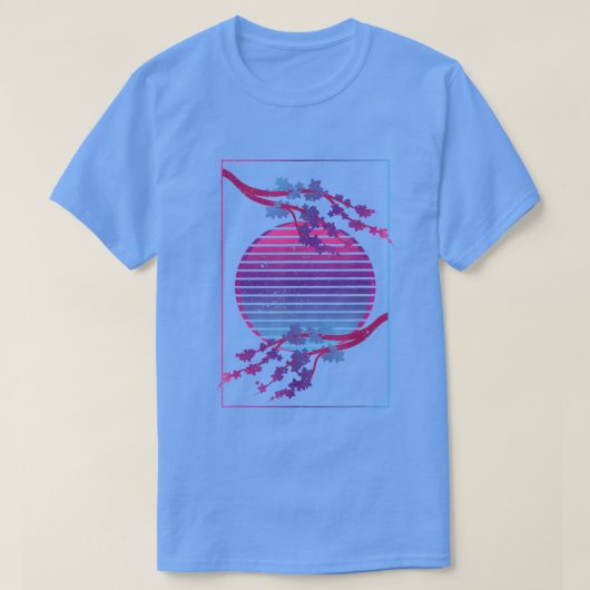 Bloed bloesem Japanse roze Sakura Vaporwave Cher T-shirt (Design voorkant)