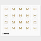 Bloed blok Monogram Weddenschap Square Stickers (Vel)