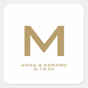 Bloed blok Monogram Weddenschap Square Stickers
