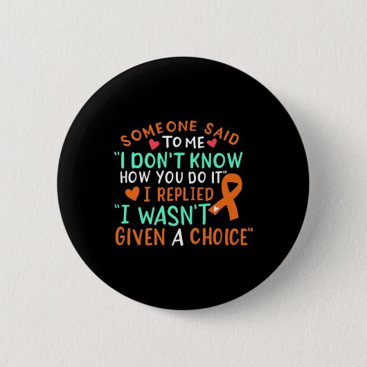 Bloed Cancer Awareness Ribbon Oranje leukemie geve Ronde Button 5,7 Cm (Voorkant)