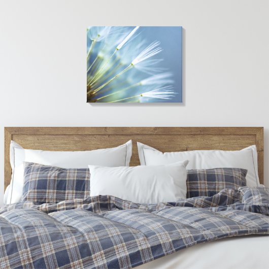 Bloed Dandelion Seed Head Canvas Afdruk (Insitu (Slaapkamer))