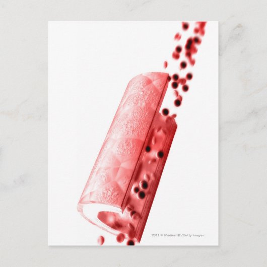 Bloed dat door een slagader stroomt briefkaart (Voorkant)
