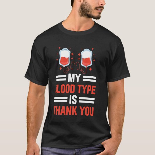 Bloed donor Bloed weldoener Bloed contributor Bloe T-shirt (Voorkant)