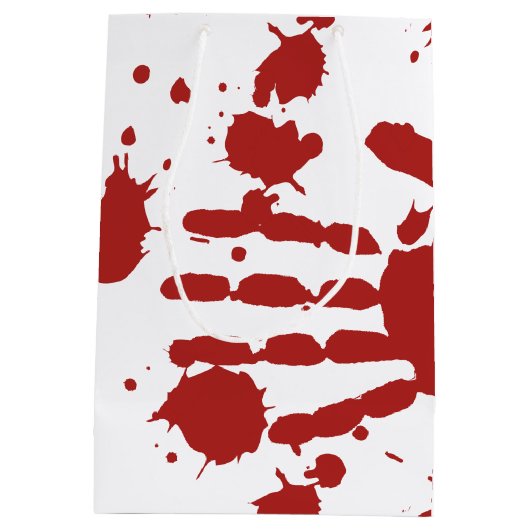 Bloed doorweekt handdruk Halloween Trick or treat Medium Cadeauzakje (Achterkant)