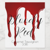 Bloed druipende horror Halloween ontwerp Wijn Etiket (Enkel label)
