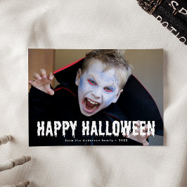 Bloed druipt Gelukkig Halloween-foto Feestdagenkaart