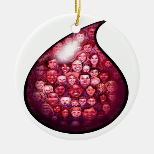 Bloed druppel keramisch ornament (Voorkant)