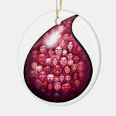 Bloed druppel keramisch ornament (Links)