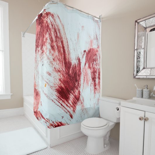 Bloed en bloedmerken in oude badkuipen. Halloween  Douchegordijn (In situ)