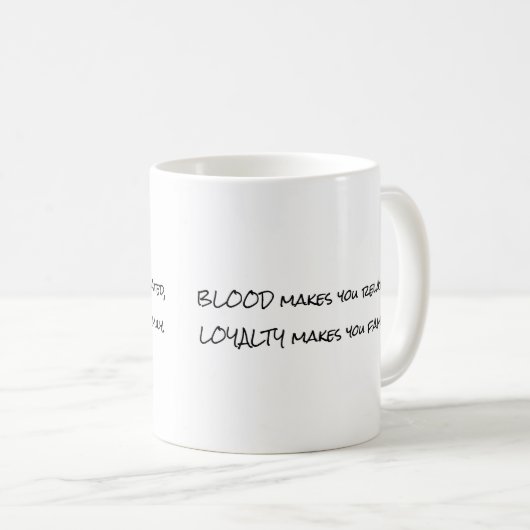 Bloed en gezin koffiemok (Voorkant rechts)