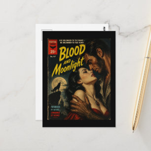Bloed en Maneschijn Weerwolf en Vrouw Boekcover Briefkaart