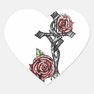 Bloed en Rozen Hart Sticker