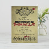 Bloed en slangen Halloween Spooktaculaire uitnodig Kaart (Staand voorkant)