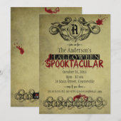 Bloed en slangen Halloween Spooktaculaire uitnodig Kaart (Voorkant / Achterkant)