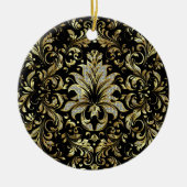 Bloed- en tafelolijven, zwart, goud en glitter keramisch ornament (Voorkant)