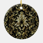 Bloed- en tafelolijven, zwart, goud en glitter keramisch ornament (Achterkant)