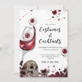 Bloed Eyeball Skull Halloween Party Invitation Kaart (Voorkant)