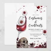 Bloed Eyeball Skull Halloween Party Invitation Kaart (Voorkant / Achterkant)