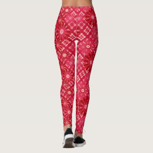 Bloed, floreel, gif, rood, rood, rustig leggings