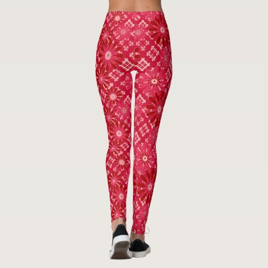 Bloed, floreel, gif, rood, rood, rustig leggings (Achterkant)