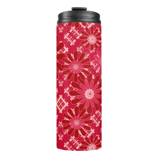 Bloed, floreel, gif, rood, rood, rustig thermosbeker (Voorkant)