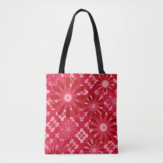 Bloed, floreel, gif, rood, rood, rustig tote bag (Voorkant)
