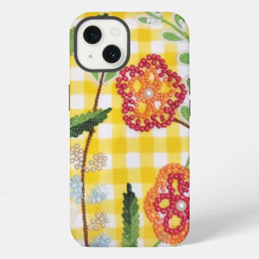 Bloed fluitpatroon op gingham iPhone hoesje (Achterkant)