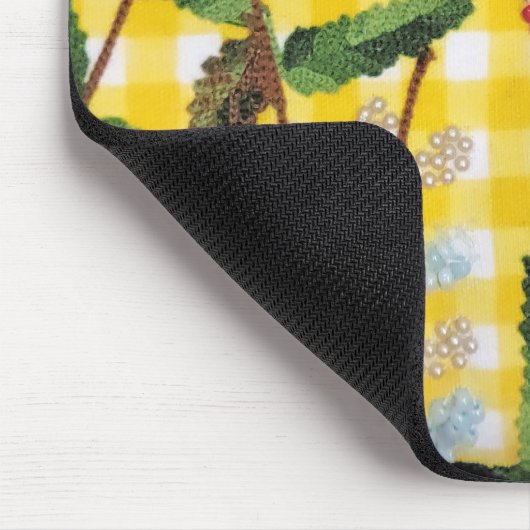 Bloed fluitpatroon op gingham muismat (Hoek)