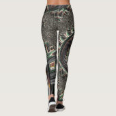 Bloed Fractal Metallic Stripes Nautilus Swirl Leggings (Achterkant)