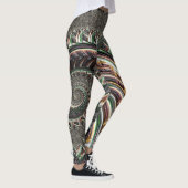 Bloed Fractal Metallic Stripes Nautilus Swirl Leggings (Rechts)