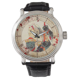  bloed gespatterd Legendary Samurai Warrior Horloge