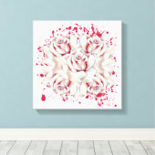 Bloed gespetterde rozen canvas afdruk (Insitu (Houten vloer))