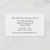 Bloed Green Floral Massage Therapy Visitekaartje (Achterkant)