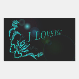 Bloed hart en vlinder - Ik hou van je Rechthoekige Sticker