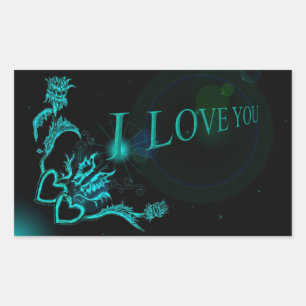 Bloed hart en vlinder - Ik hou van je Rechthoekige Sticker