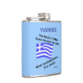 Bloed Hellas Stromen Aderen Soms Ouzo Personaliser Heupfles (Rechts)