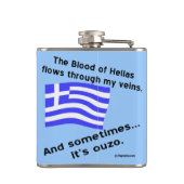Bloed Hellas Stromen Aderen Soms Ouzo Personaliser Heupfles (Achterkant)