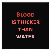 Bloed is dikker dan water foto afdruk (Voorkant)