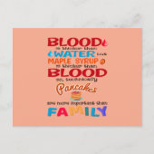 Bloed is dikker dan water maar esdoornsiroop is briefkaart (Voorkant)