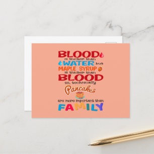 Bloed is dikker dan water maar mazelen briefkaart