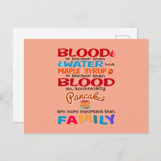 Bloed is dikker dan water maar mazelen briefkaart (Voorkant / Achterkant)