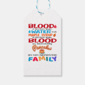 Bloed is dikker dan water maar mazelen cadeaulabel (Voorkant)