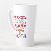 Bloed is dikker dan water maar mazelen latte mok (Linkerhoek)