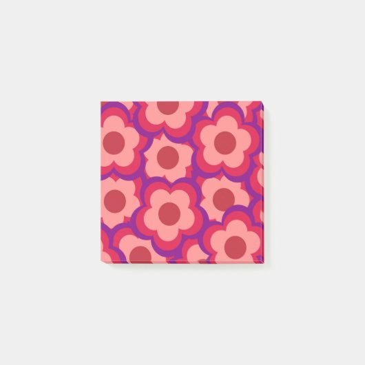 Bloed kleurenpatroon Hippie Flower Post-it® Notes (Voorkant)