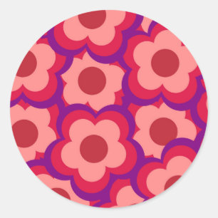 Bloed kleurenpatroon Hippie Flower Ronde Sticker