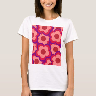 Bloed kleurenpatroon Hippie Flower T-shirt