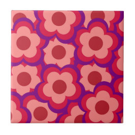 Bloed kleurenpatroon Hippie Flower Tegeltje